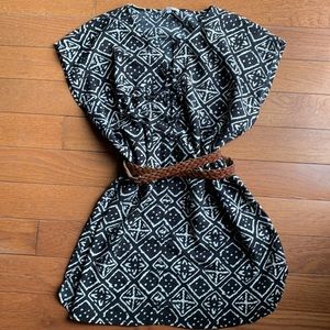 Madewell cotton drawstrings v neck tshirt dress size Large